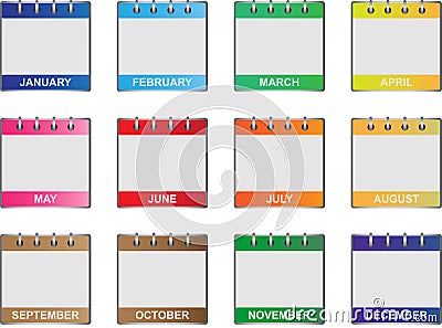 Calendar icons set Vector Illustration