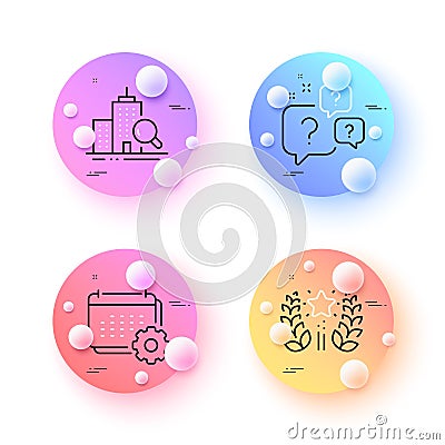 Calendar, Inspect and Ranking minimal line icons. For web application, printing. Vector Vector Illustration