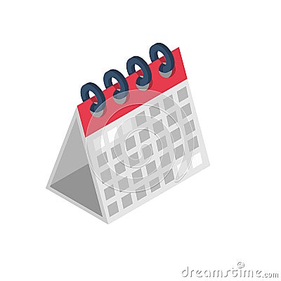 Calendar isometric icon Vector Illustration