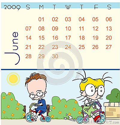 Calendar - June 2009 Vector Illustration
