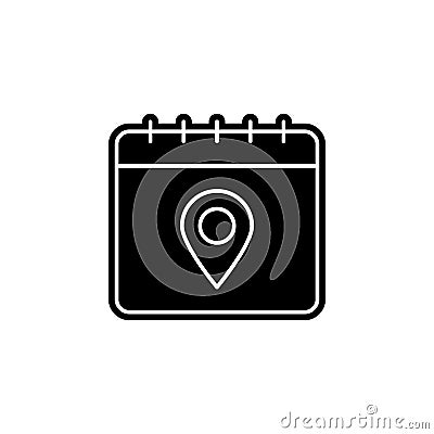 Calendar, location icon. Simple glyph, flat vector of calendar icons for ui and ux, website or mobile application Stock Photo