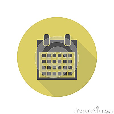 the calendar long shadow icon. Simple glyph, flat vector of WEB icons for ui and ux, website or mobile application Stock Photo
