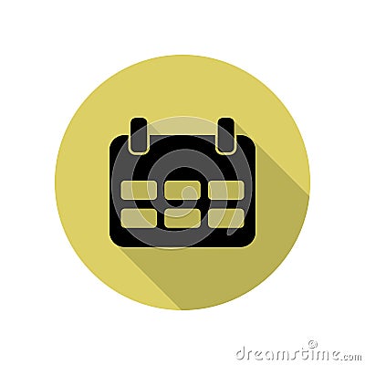 the calendar long shadow icon. Simple glyph, flat vector of web icons for ui and ux, website or mobile application Stock Photo