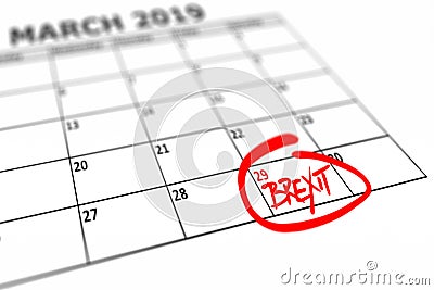 Calendar with marked date March 29, 2019 when the Brexit should be finished Stock Photo