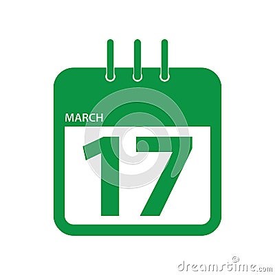 calendar marked on saint patrick's day. Vector illustration decorative background design Cartoon Illustration