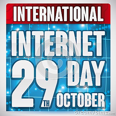 Calendar with Networks for International Internet Day Celebration, Vector Illustration Vector Illustration