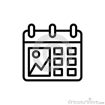 Calendar picture icon. Simple line, outline vector elements of almanac icons for ui and ux, website or mobile application Stock Photo