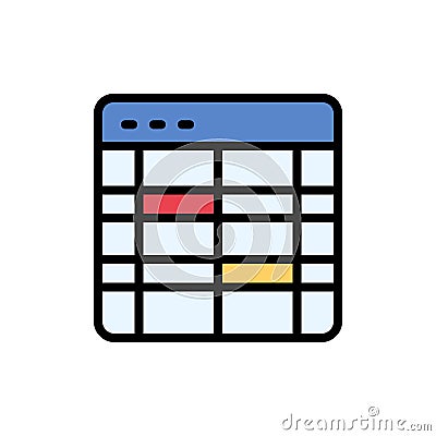 Calendar plan icon. Simple color with outline vector elements of almanac icons for ui and ux, website or mobile application Stock Photo