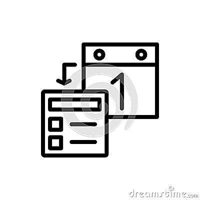 Calendar plan icon. Simple line, outline vector elements of almanac icons for ui and ux, website or mobile application Stock Photo