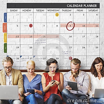 Calendar Planner Organization Management Remind Concept Stock Photo