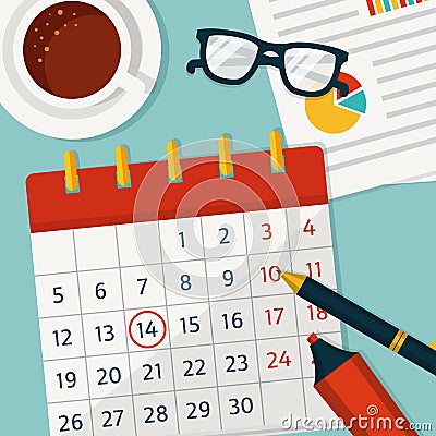 Calendar planning. Vector concept background. Vector Illustration