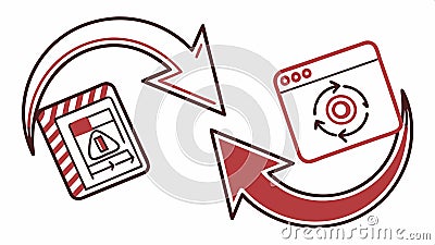 Calendar with refresh arrows and document, schedule management. vector design Generative AI Vector Illustration