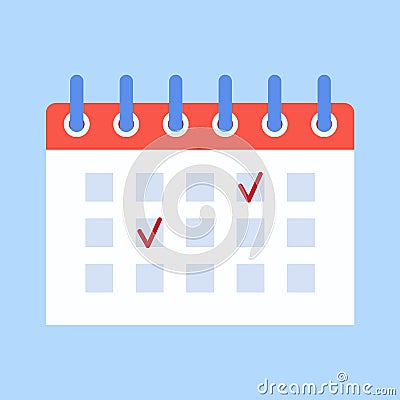 calendar reminder date spiral icon Vector Illustration