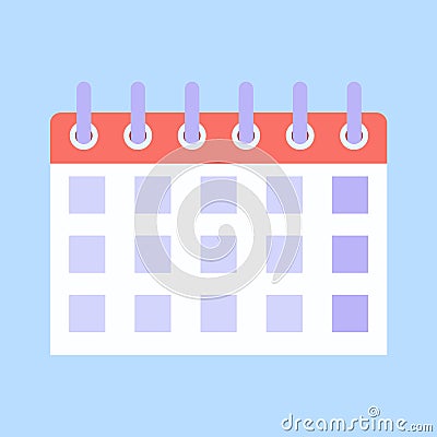 calendar reminder date spiral icon Vector Illustration