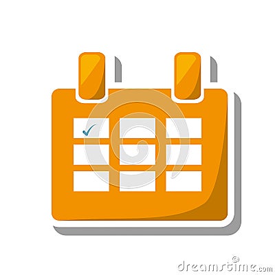 Calendar reminder mark day isolated icon Vector Illustration