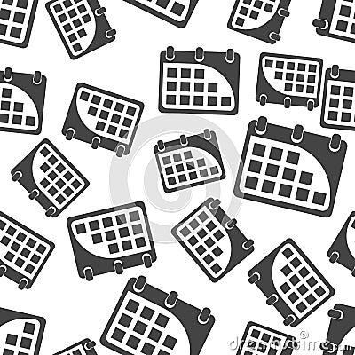 Calendar seamless pattern background icon. Flat vector illustration. Calendar sign symbol pattern. Vector Illustration