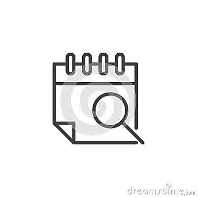 Calendar search line icon Vector Illustration