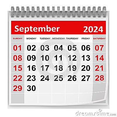 Calendar - September 2024 Stock Photo