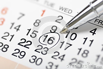 Calendar-Setting a date Stock Photo