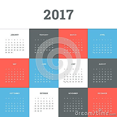 Calendar 2017 Vector Illustration