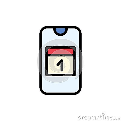 Calendar smartphone icon. Simple color with outline vector elements of almanac icons for ui and ux, website or mobile application Stock Photo