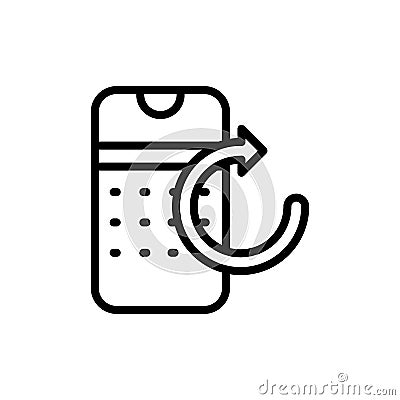 Calendar smartphone refresh icon. Simple line, outline vector elements of almanac icons for ui and ux, website or mobile Stock Photo