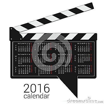 Calendar 2016 on a speech bubble vector Vector Illustration