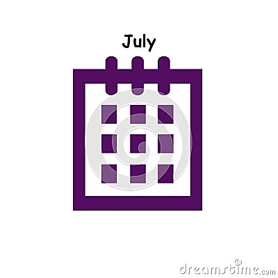 Calendar tab for July - illustration Cartoon Illustration