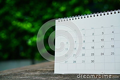 Calendar on the table for planner,business,organization,management schedule Stock Photo