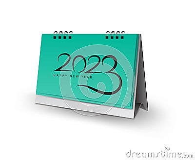 Calendar 2023 template, Blank desk calendar 3d mock up vector illustration, horizontal Realistic mock up for Desk calendar 2023 Vector Illustration