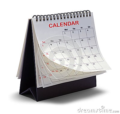 Calendar Tent Flipped Pages Stock Photo