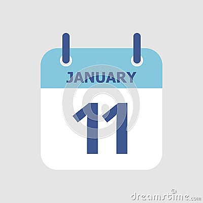 Calendar 11th of January Vector Illustration