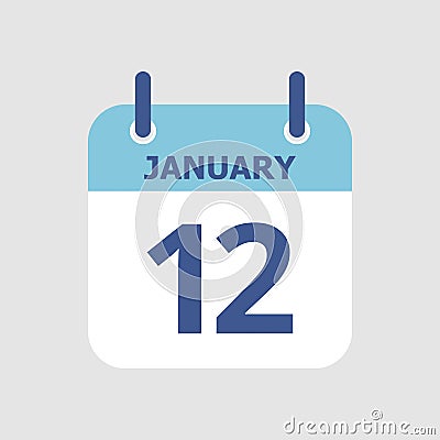 Calendar 12th of January Vector Illustration