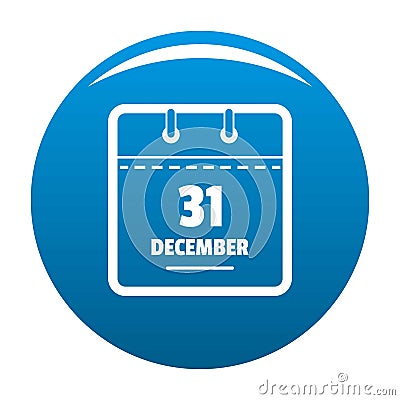 Calendar thirty first december icon blue Stock Photo