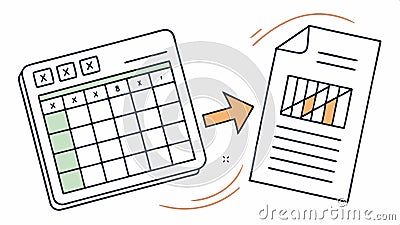 Calendar to document flow, schedule planning, document workflow, timeline, process flow vector design Generative AI Vector Illustration