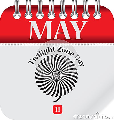 Calendar Twilight Zone Day Vector Illustration