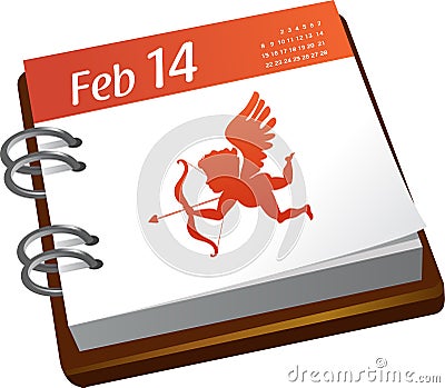 Calendar - Valentines day Vector Illustration