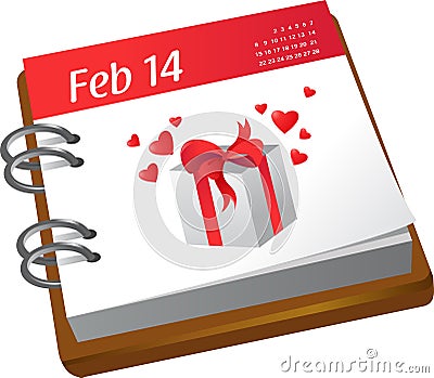 Calendar - Valentines day Vector Illustration