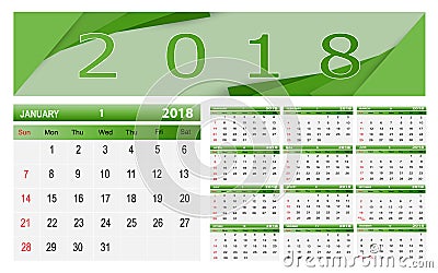 Calendar-2018 Vector Illustration