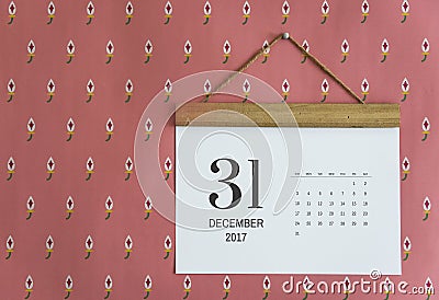 Calendar on the wall isolated Stock Photo