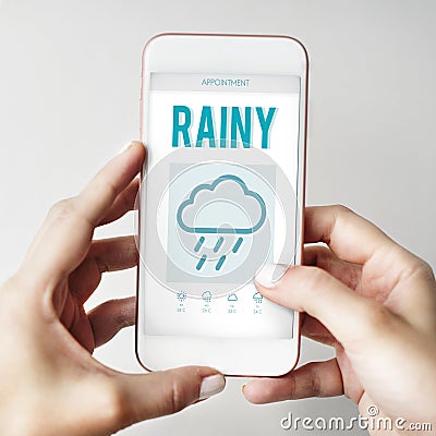 Calendar Weather Update Rainy Concept Stock Photo