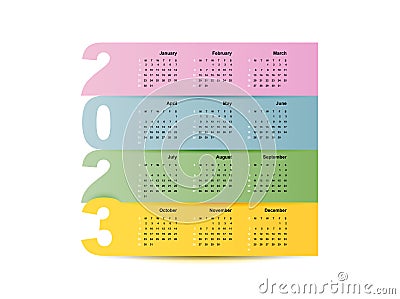 Creative calendar for 2023 Vector Illustration