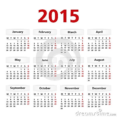 2015 Calendar Vector Illustration