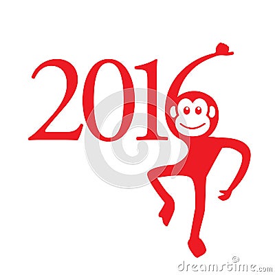 Calendar 2016 Year of the Monkey: Chinese Zodiac Sign Stock Photo