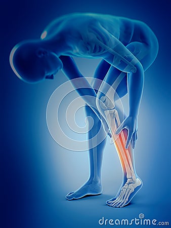 Calf pain Cartoon Illustration