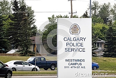 Calgary Police Service Westwings Campus outdoor sign Editorial Stock Photo