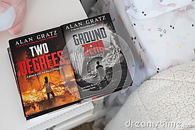 Alan Gratz's novel Two Degrees and Ground Zero Editorial Stock Photo