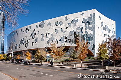 Exterior of the main branch of the Calgary Public Library Editorial Stock Photo