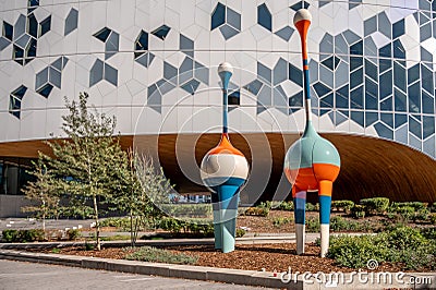 Exterior of the main branch of the Calgary Public Library Editorial Stock Photo