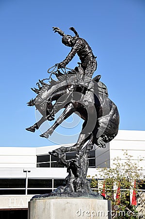 Calgary Stampede, Cowboy statue Editorial Stock Photo